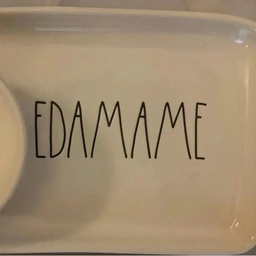Rae Dunn Edamame Soy Tray Set HTF‎ (2)